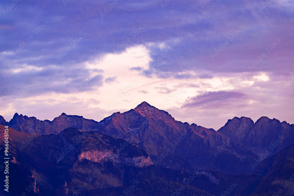 first snow view of the Tatra Mountains Poland first snow view of the Tatra Mountains Poland