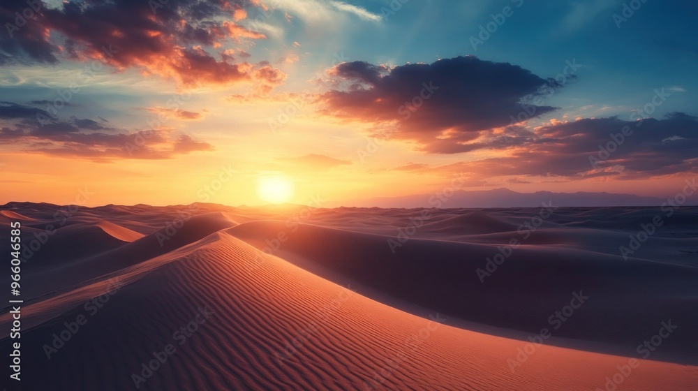 Beautiful Desert Evening Sunset Nature Landscape Beautiful Desert Evening Sunset Nature Landscape