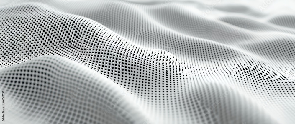 Digitally perforated banner with waves of cyber data, abstract texture background. Themes of network, future, connect, pattern, tech, technology, technology and future.