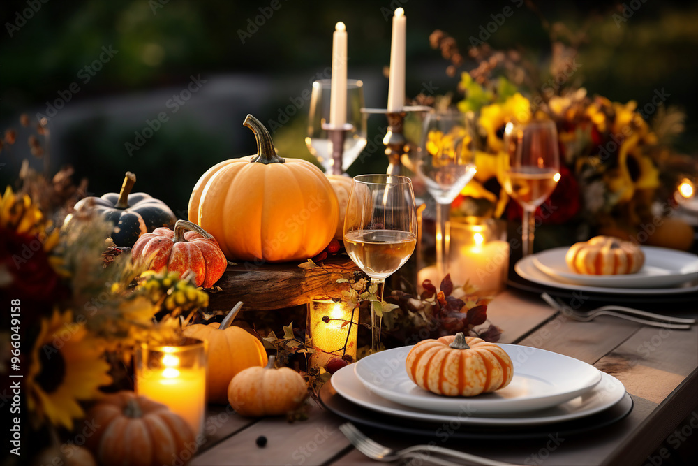 Thanksgiving autumn family feast holiday conceptual image Generative AI Thanksgiving autumn family feast holiday conceptual image Generative AI