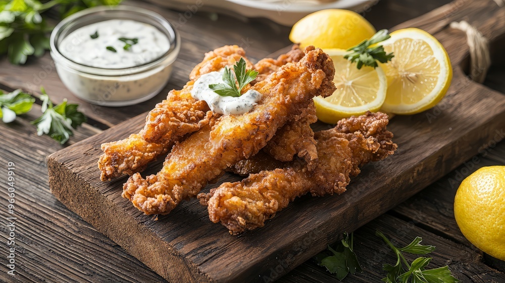 Crispy Fried Fish Sticks with Tartar Sauce Crispy Fried Fish Sticks with Tartar Sauce