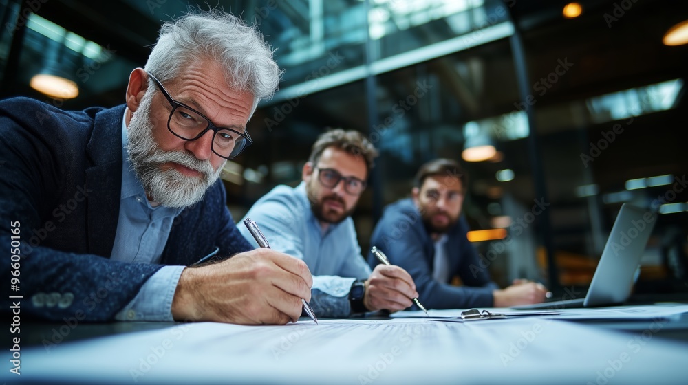 Business Meeting Businessman Writing Notes Business Meeting Businessman Writing Notes