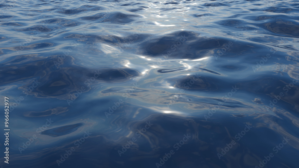 Ocean flare background by 3D rendering scene. 3D renderer of ocean waves. Rays of light on the water. Ocean flare background by 3D rendering scene. 3D renderer of ocean waves. Rays of light on the water.