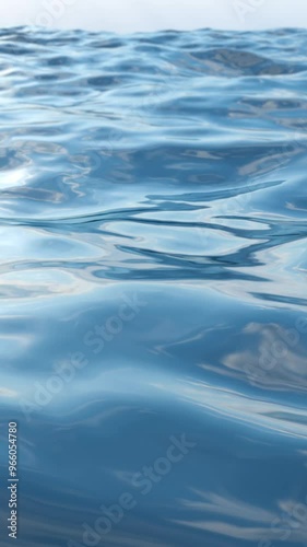 3D renderer of ocean waves. Rays of light on the water.
