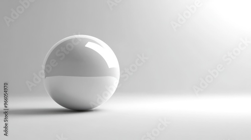 Minimalist White Sphere on Enigmatic White Background