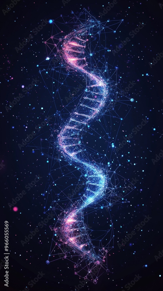 Innovative DNA Helix Intertwined with AI Elements: Cutting-edge Medical Research Visualization. Abstract Representation of Genetic Engineering and Artificial Intelligence in Healthcare. Perfect for S Innovative DNA Helix Intertwined with AI Elements: Cutting-edge Medical Research Visualization. Abstract Representation of Genetic Engineering and Artificial Intelligence in Healthcare. Perfect for S