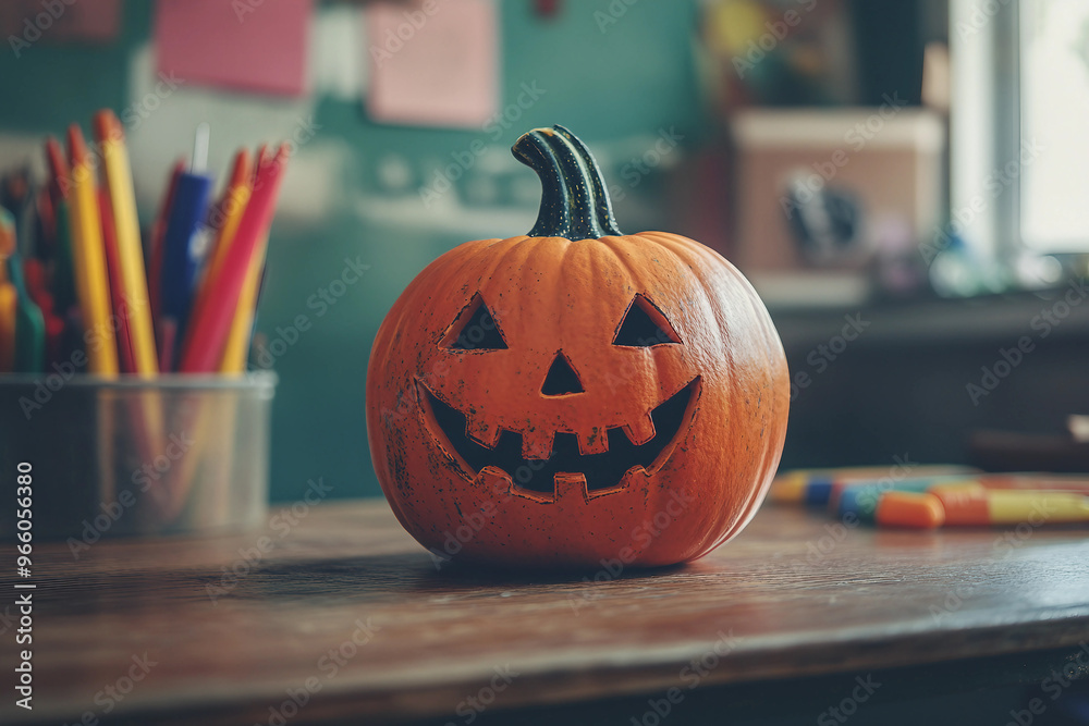 Ai generated image of cute happy kids in halloween costumes Ai generated image of cute happy kids in halloween costumes