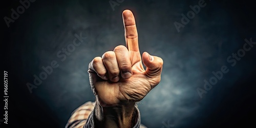 Close-Up Of A Hand With The Middle Finger Extended In A Gesture Of Defiance