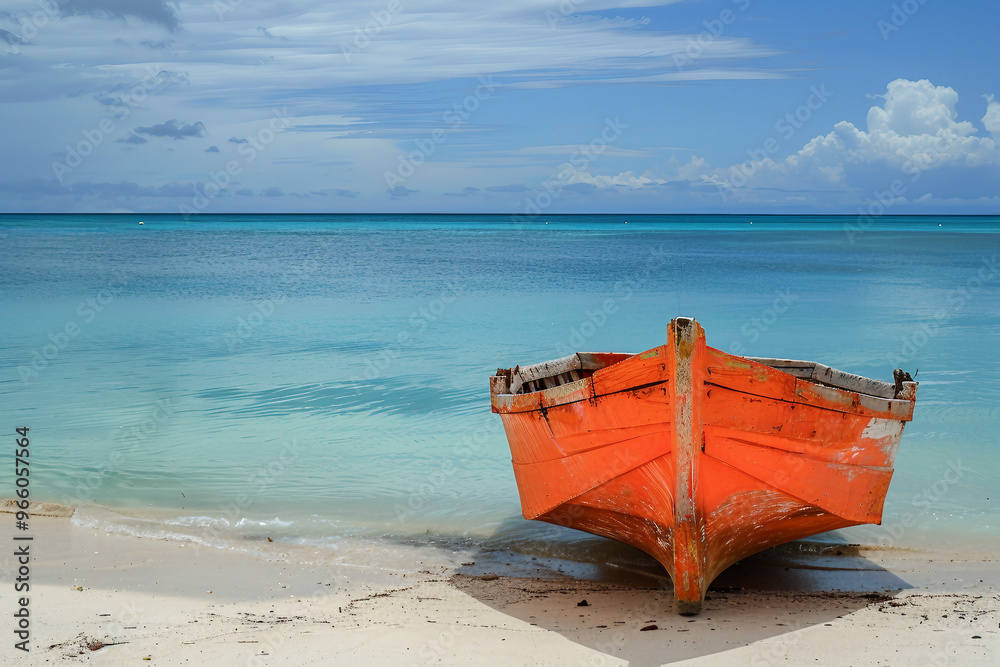 Generated with AI image of serene tropical summer landscape generative AI