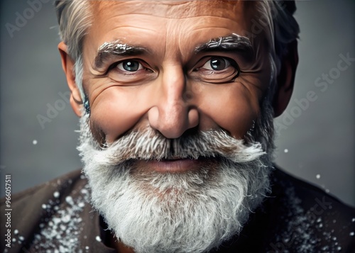 Close-Up Of A Man With A Salt-And-Pepper Beard And A Loving Expression photo