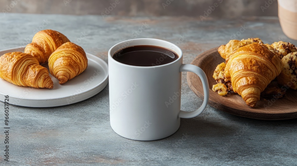 Coffee and Croissants for a Delicious Morning Coffee and Croissants for a Delicious Morning