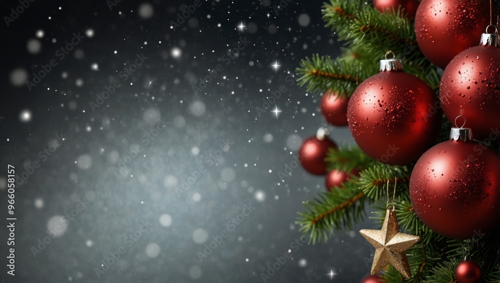 Christmas Tree with Red Balls and Stars Christmas Tree with Red Balls and Stars