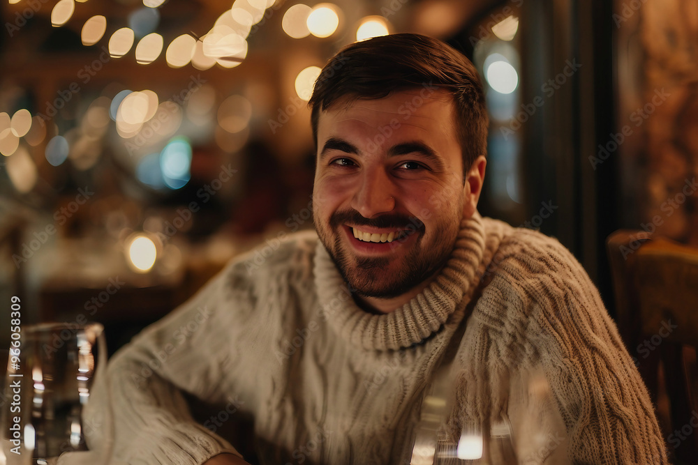 Fototapeta premium Luxury candlelight dinner setup for couple on Valentine day Romantic date anniversary, Generative AI