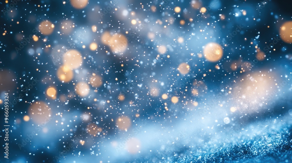 Icy Winter Wonderland. Festive Bokeh Background in Blue and White Tones Icy Winter Wonderland. Festive Bokeh Background in Blue and White Tones
