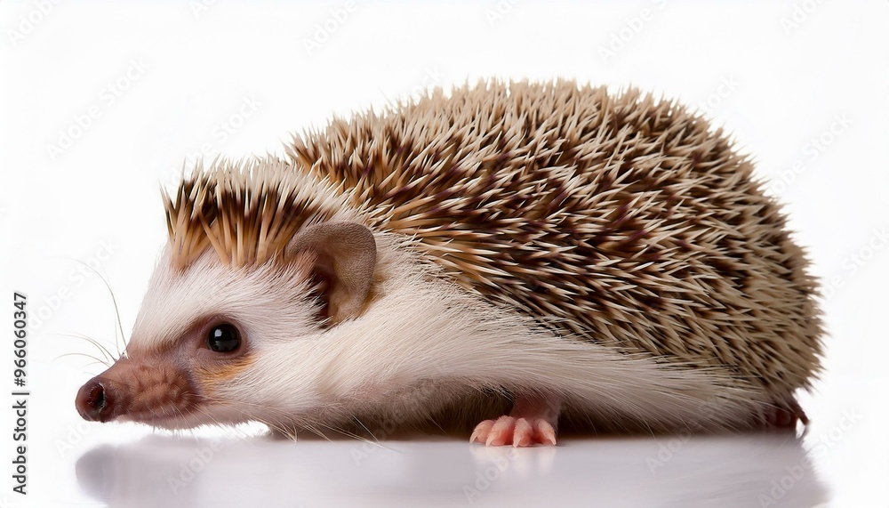 Obraz premium photo of hedgehog isolated on white background. Generative AI