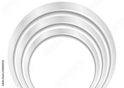 Grey glossy arches frame abstract concept geometric background. Vector design