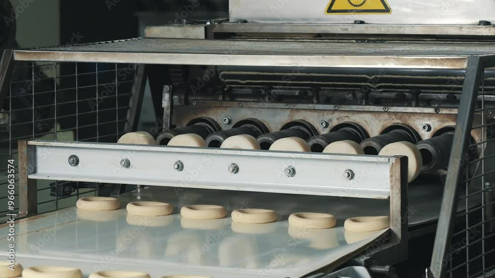 The process of making sweet pastries at the factory