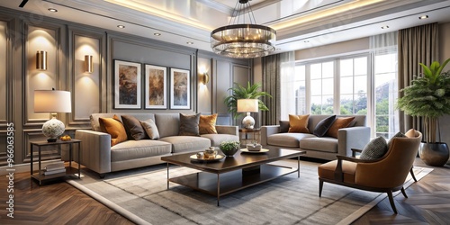 Contemporary Interior Design Featuring Elegant Decor And A Sophisticated Color Palette In A Spacious Living Room