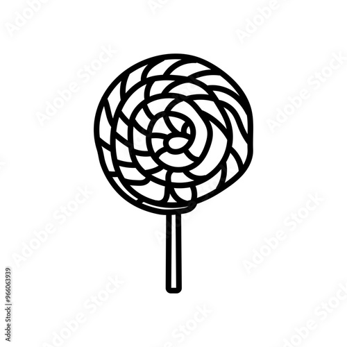 Stream Lollipop Outline Icon, Vector illustration