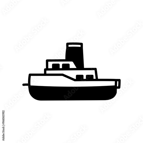 Toy Boat Glyph Icon, Vector illustration