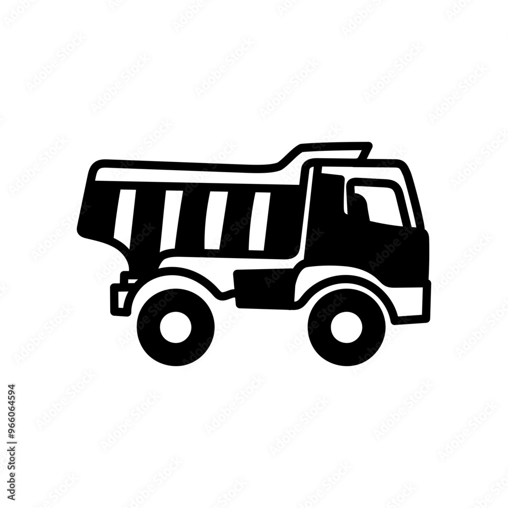 Dump Truck Glyph Icon, Vector illustration Dump Truck Glyph Icon, Vector illustration