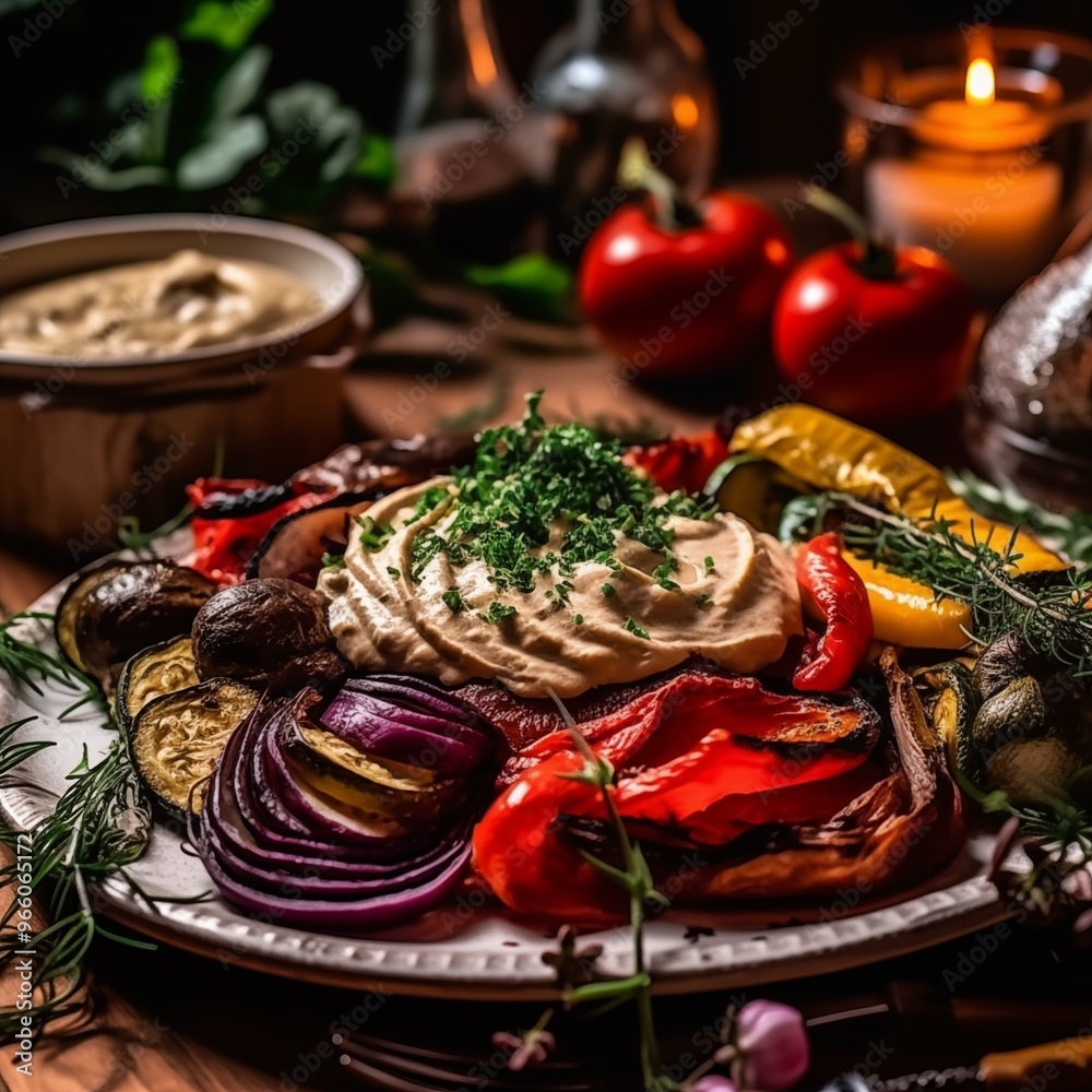 custom made wallpaper toronto digitalOven-Roasted Vegetables with Creamy Hummus – A Flavorful Mediterranean Dish