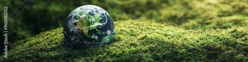 Abstract Green Energy and Sustainability Concept for World Environment Day. Botanical Elements and Clean Energy Themes in a Corporate Context. Perfect for Eco-friendly Marketing Campaigns and 4K Wallp