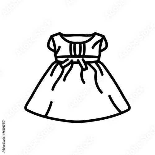 Girl Dress Outline Icon, Vector illustration