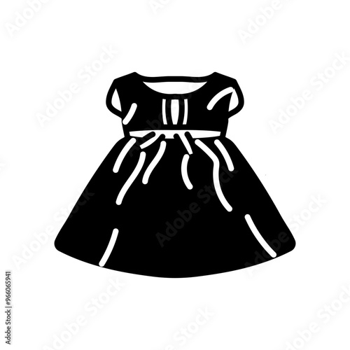 Girl Dress Glyph Icon, Vector illustration