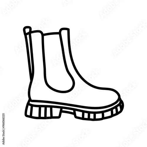 Children's Boots Outline Icon, Vector illustration