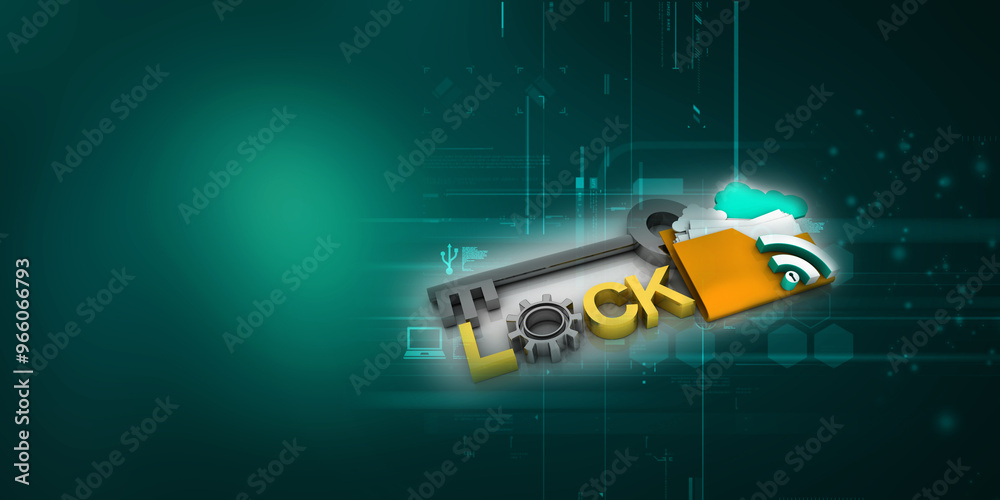 3d illustration WiFi symbol with folder lock
3d illustration WiFi symbol with folder lock