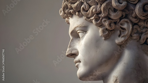 A detailed photograph of a classical stone bust of a Roman emperor, showcasing the fine details of the emperor’s features and elaborate hairstyle.