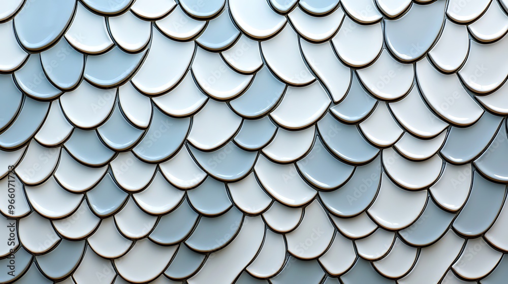Abstract blue and white scales form a unique and textured background pattern. Abstract blue and white scales form a unique and textured background pattern.