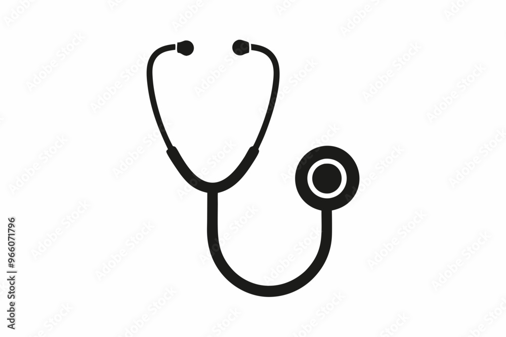 Doctor stethoscope medical device flat icon vector Doctor stethoscope medical device flat icon vector