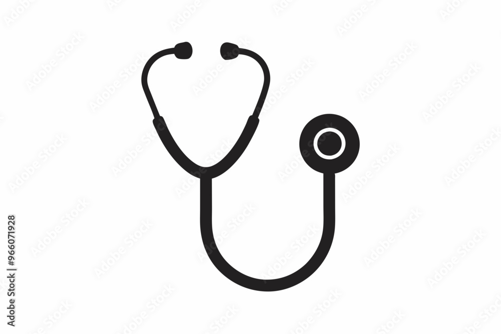 Doctor stethoscope medical device flat icon vector Doctor stethoscope medical device flat icon vector