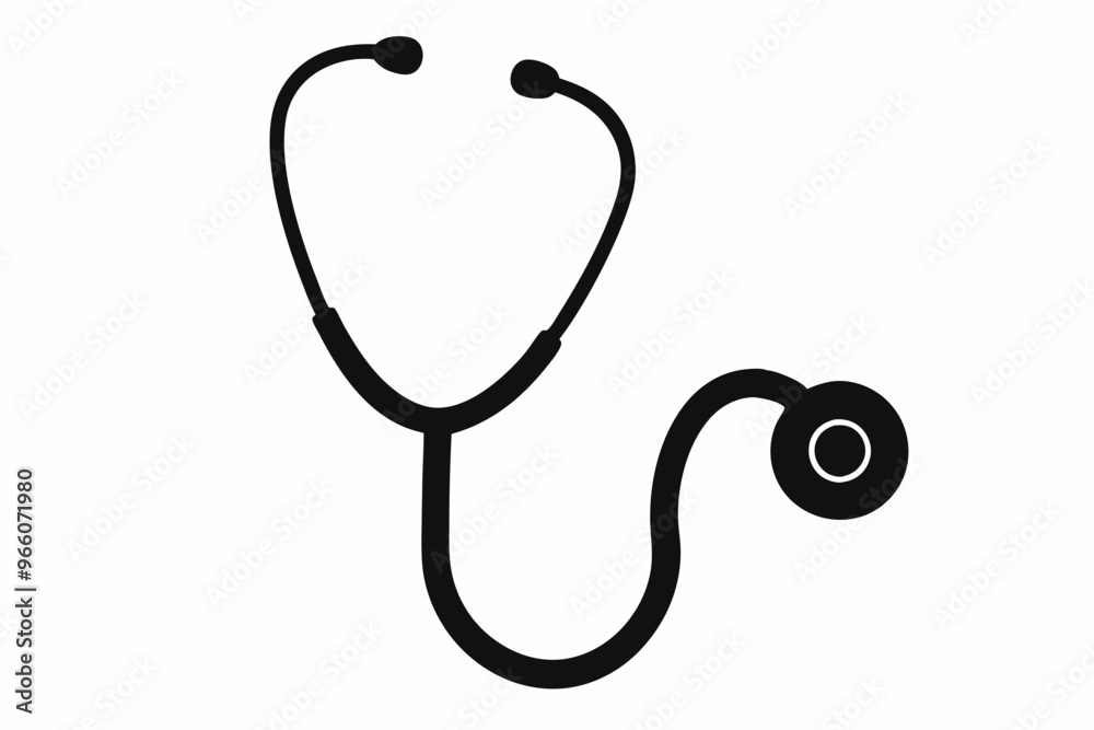 Doctor stethoscope medical device flat icon vector Doctor stethoscope medical device flat icon vector