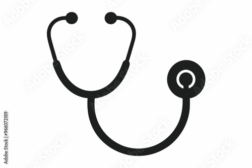 Doctor stethoscope medical device flat icon vector