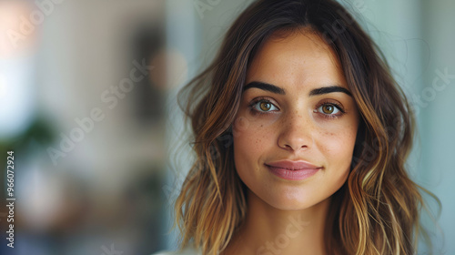 Free Download Portrait Happy Businesswoman With Touchpad - GFXLoad