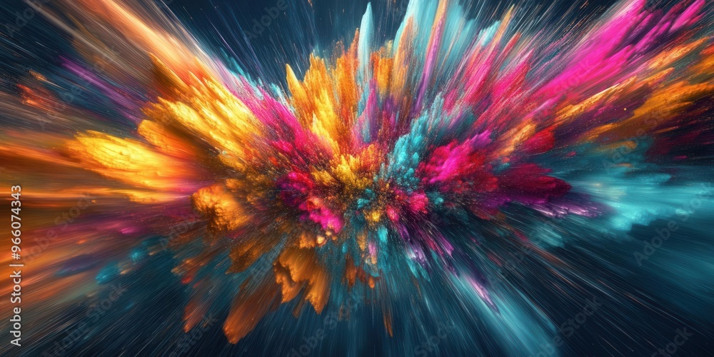 Obraz premium Explode effect captured with vibrant, energetic lines, explode effect, dynamic visual explosion