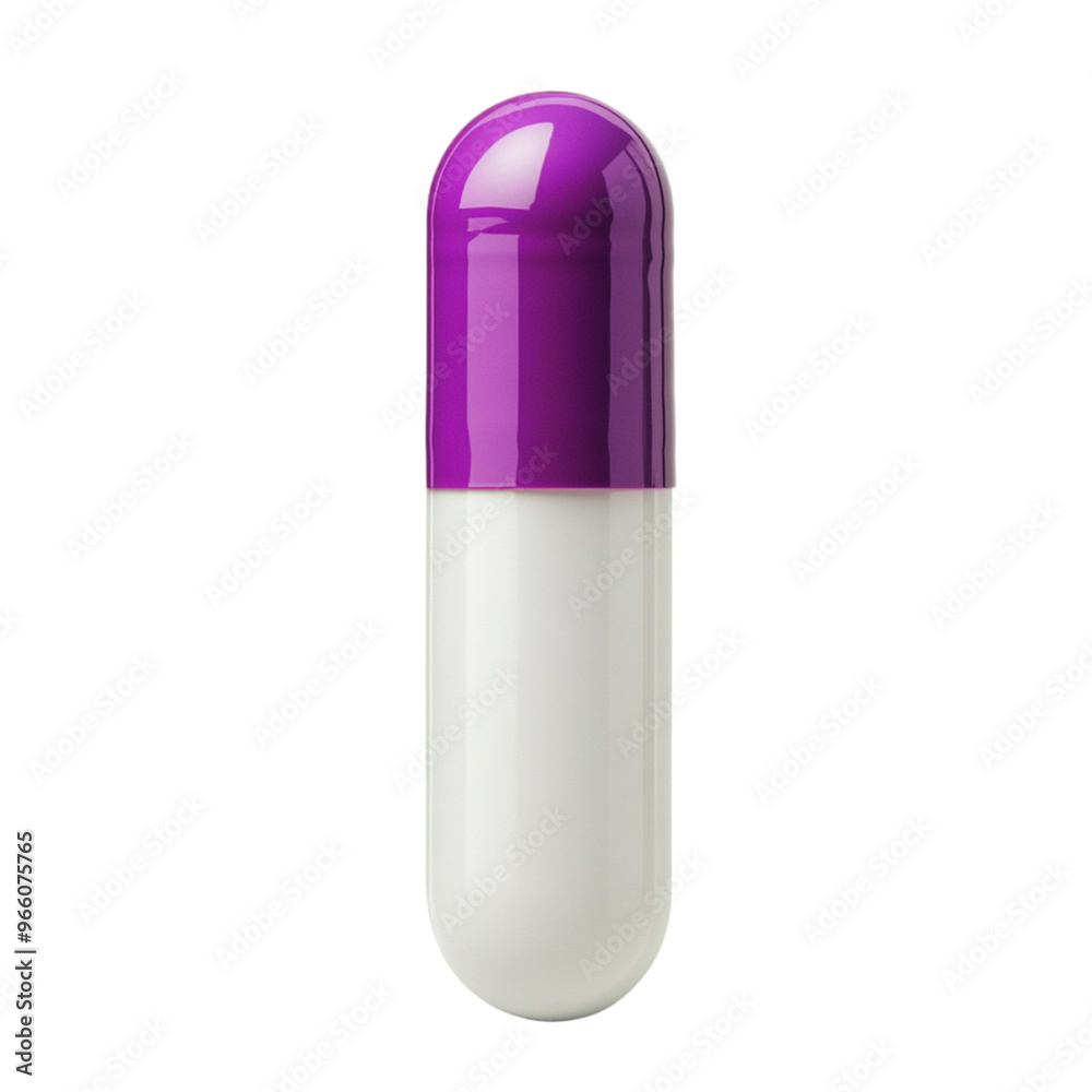3d white and purple capsule isolated on transparent background 3d white and purple capsule isolated on transparent background