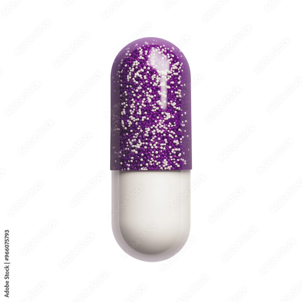 3d white and purple capsule isolated on transparent background 3d white and purple capsule isolated on transparent background
