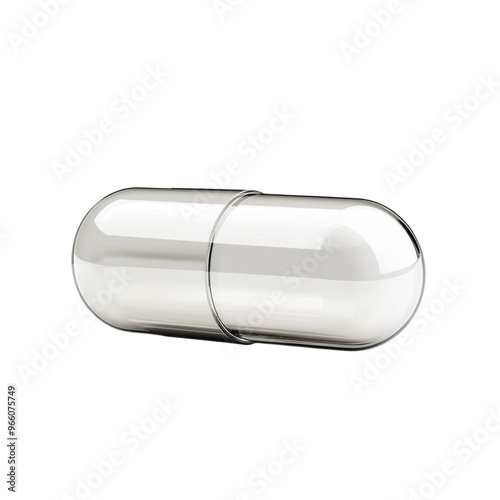 3d transparent capsule isolated on  transparent background