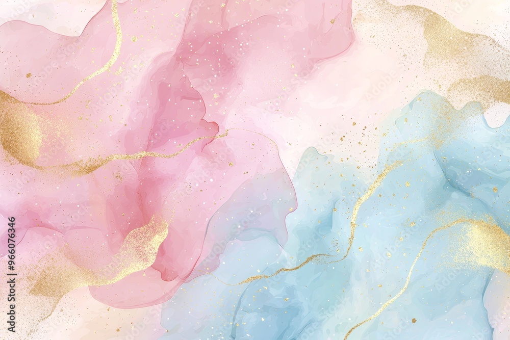 The background is a two-color abstract liquid marble with gold foil textured stripes and glitter dust. It has a pastel marbling watercolor drawing effect. A modern illustration backdrop with gold The background is a two-color abstract liquid marble with gold foil textured stripes and glitter dust. It has a pastel marbling watercolor drawing effect. A modern illustration backdrop with gold