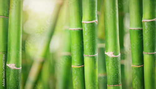 Texture of green bamboo trunks, natural pattern. Perfect for serene and organic background.