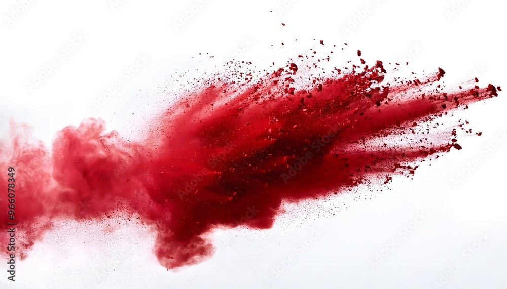 vibrant red holi paint powder explosion isolated on white background vibrant red holi paint powder explosion isolated on white background