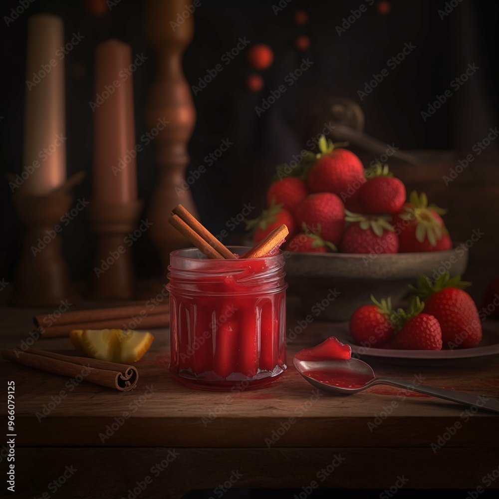 custom made wallpaper toronto digitalWarm Rhubarb and Strawberry Compote with Cinnamon – A Cozy Dessert Delight