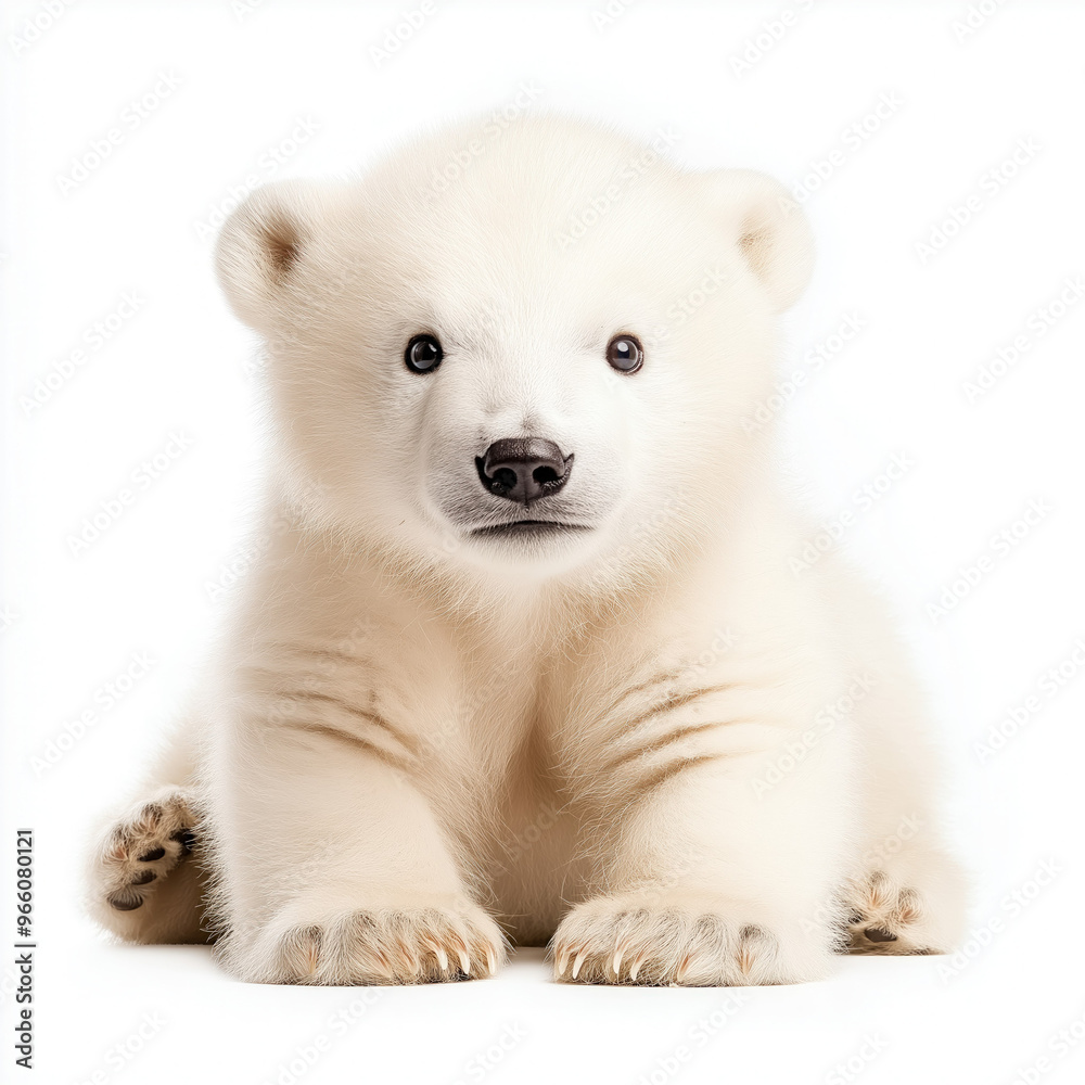 Obraz premium Polar Bear Cub Isolated