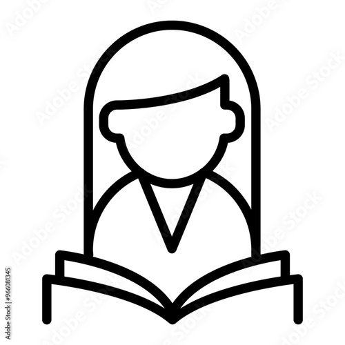 A woman reading a book icon
