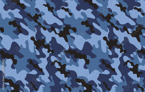 
texture camouflage blue vector background, urban design for textiles