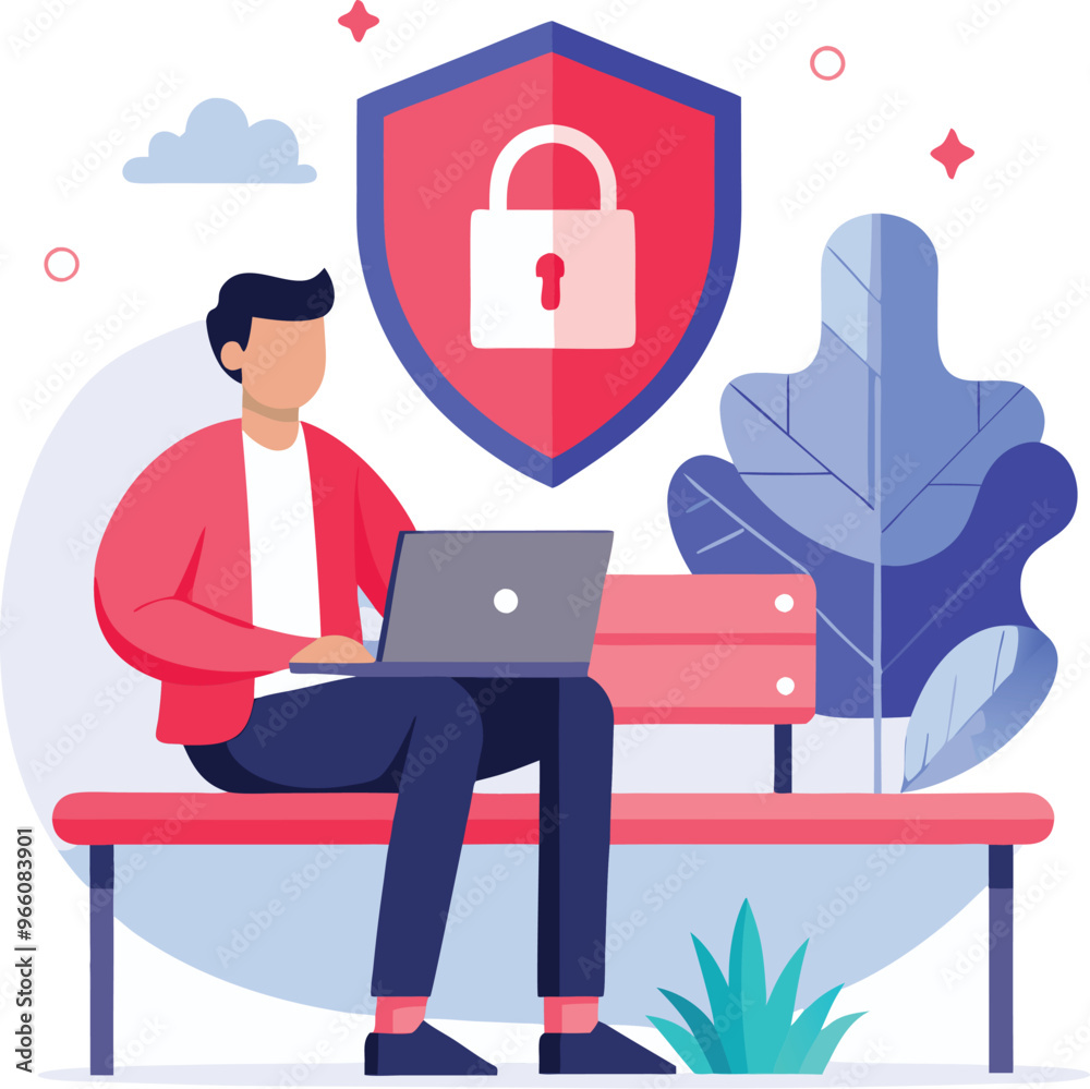 Data protection. Data security and privacy and internet security, flat vector modern illustration